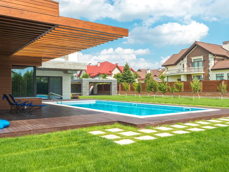 Finished pool installers job for a Sioux Falls homeowner
